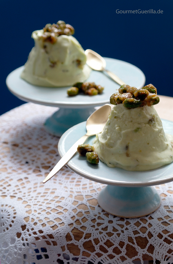 Avocado Semifreddo with roasted pistachios #recipe #gourmetguerilla # vegetables #dessert